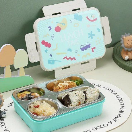 LUNCH BOX 7099A - 3 GRID + 150 ML STEEL CONTAINER - INDIVIDUALLY SEALED