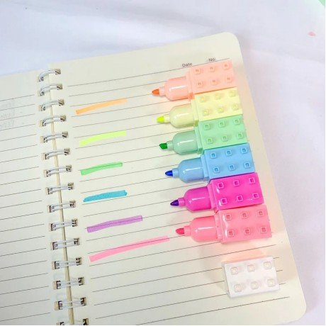 LEGO STACKABLE HIGHLIGHTERS (6 COLORS STACK)