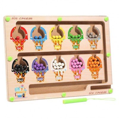 MAGNETIC COLOR AND NUMBER MAZE BOARD