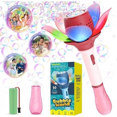 Electric Flower Bubble Wand with Light (Rechargeable)
