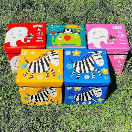 KIDS FOLDING MULTI PURPOSE TOY STORAGE BOX CUM CHAIR
