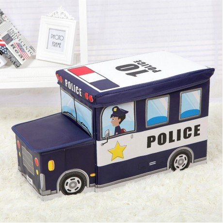 FOLDABLE BUS SHAPED STORAGE BOX CUM STOOL FOR KIDS