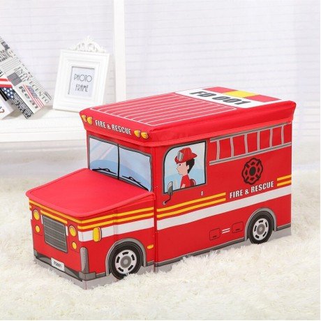 FOLDABLE BUS SHAPED STORAGE BOX CUM STOOL FOR KIDS